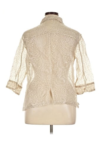 Choices 3/4 Sleeve Button-Down Shirt (view 2)