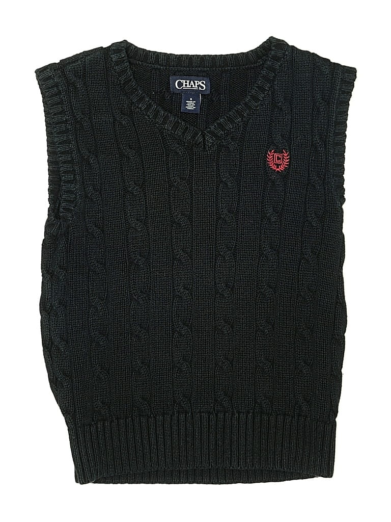 Pre-owned Chaps Kids' Sweater Vest In Black