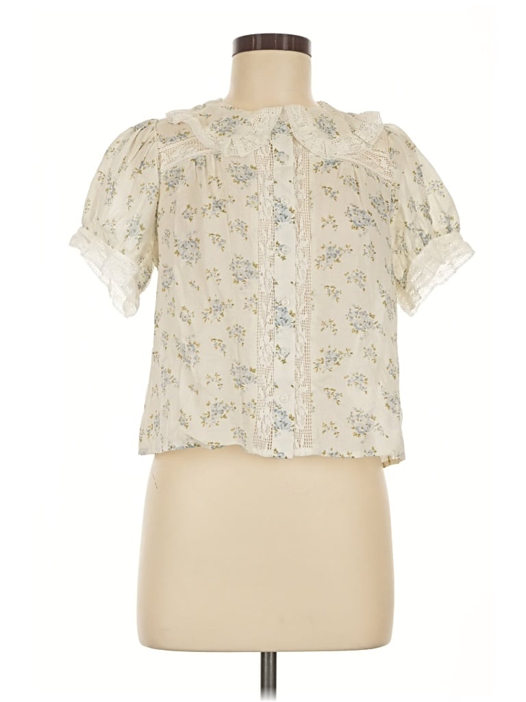 Maison D' Amelie Short Sleeve Blouse In Multi