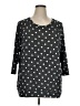 Mix by 41 Hawthorn Polka Dots Black Pullover Sweater Size 1X - photo 1