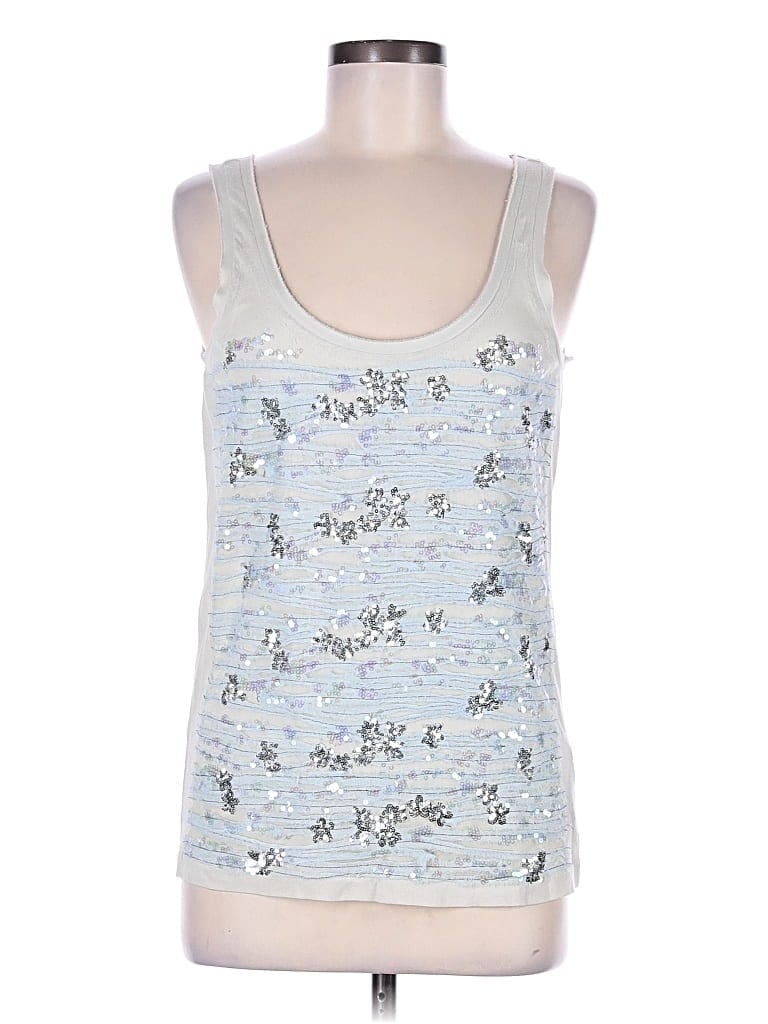 Jcrew Tank Top Silver Scoop Neck Tops In White