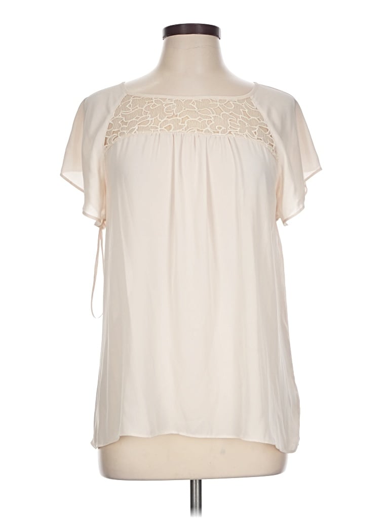 Pre-owned Maeve Short Sleeve Blouse In Ivory