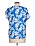One World 100% Polyester Blue Short Sleeve Blouse Size L - photo 2
