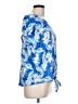 One World 100% Polyester Blue Short Sleeve Blouse Size L - photo 4