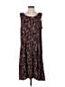 Perceptions Print Black Burgundy Casual Dress Size 1X - photo 1