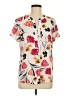 Van Heusen 100% Polyester Floral Ivory Short Sleeve Blouse Size M - photo 1