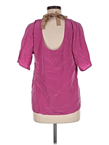 Tibi Short Sleeve Silk Top (view 2)