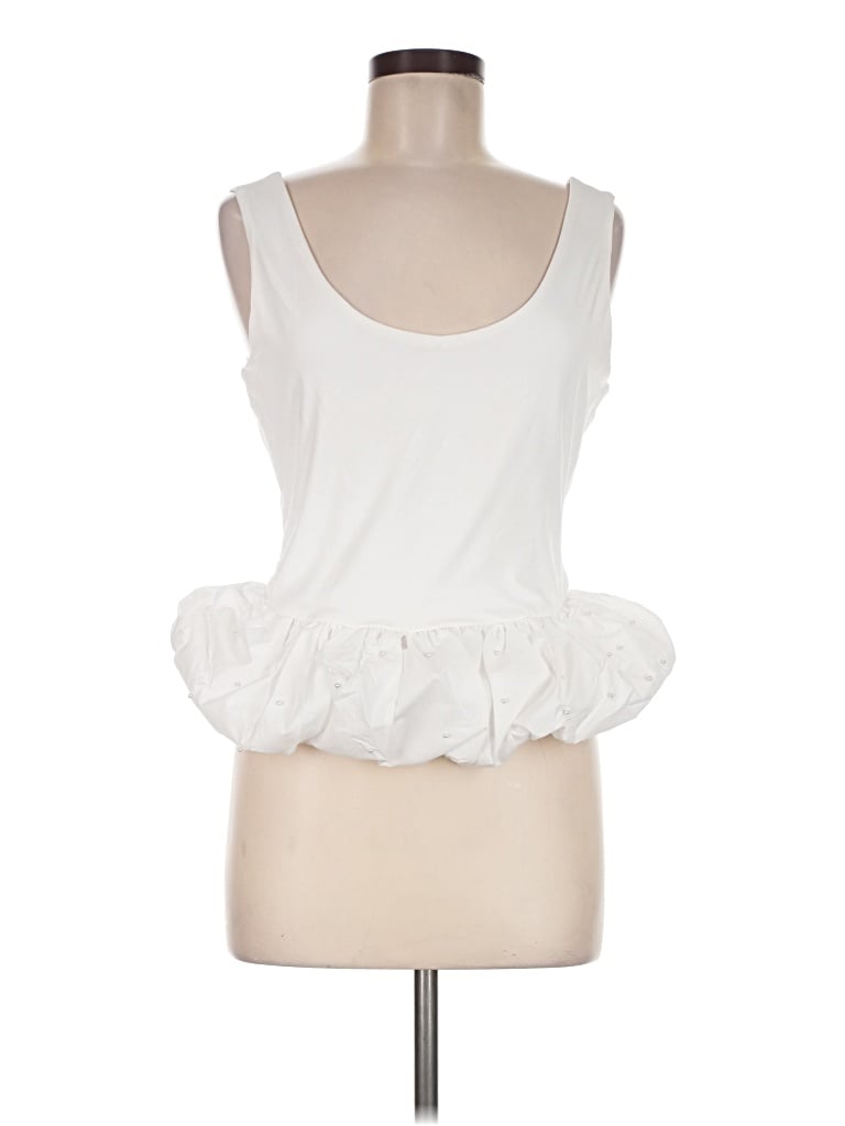 Pre-owned On Twelfth Sleeveless Top White Sweetheart Neckline Tops