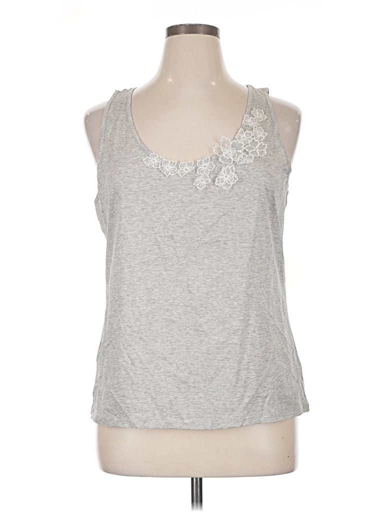 J.crew Factory Store Sleeveless Top Silver Scoop Neck Tops