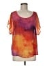 One World Orange Short Sleeve Blouse Size M - photo 1