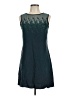 Perceptions Floral Solid Green Teal Cocktail Dress Size 10 - photo 1