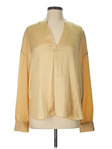 Vince. Long Sleeve Silk Top (view 1)