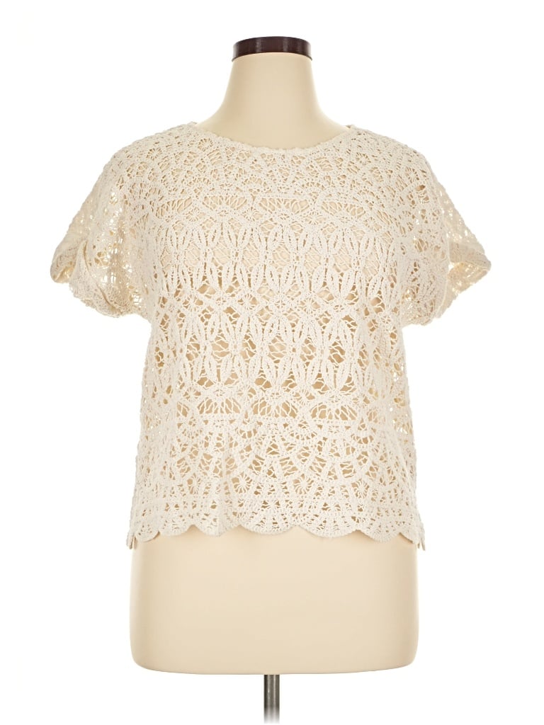 Pre-owned Gerard Darel Short Sleeve Blouse In Ivory