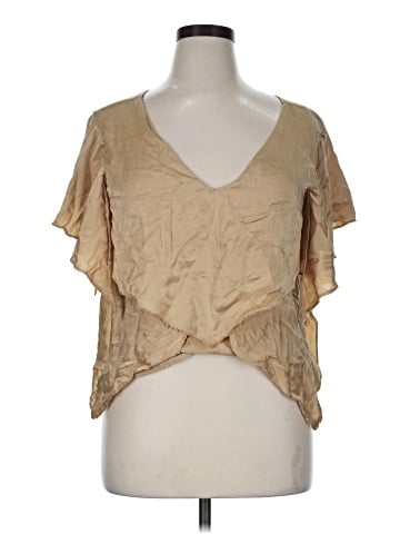 Signature by Robbie Bee Short Sleeve Silk Top (view 1)