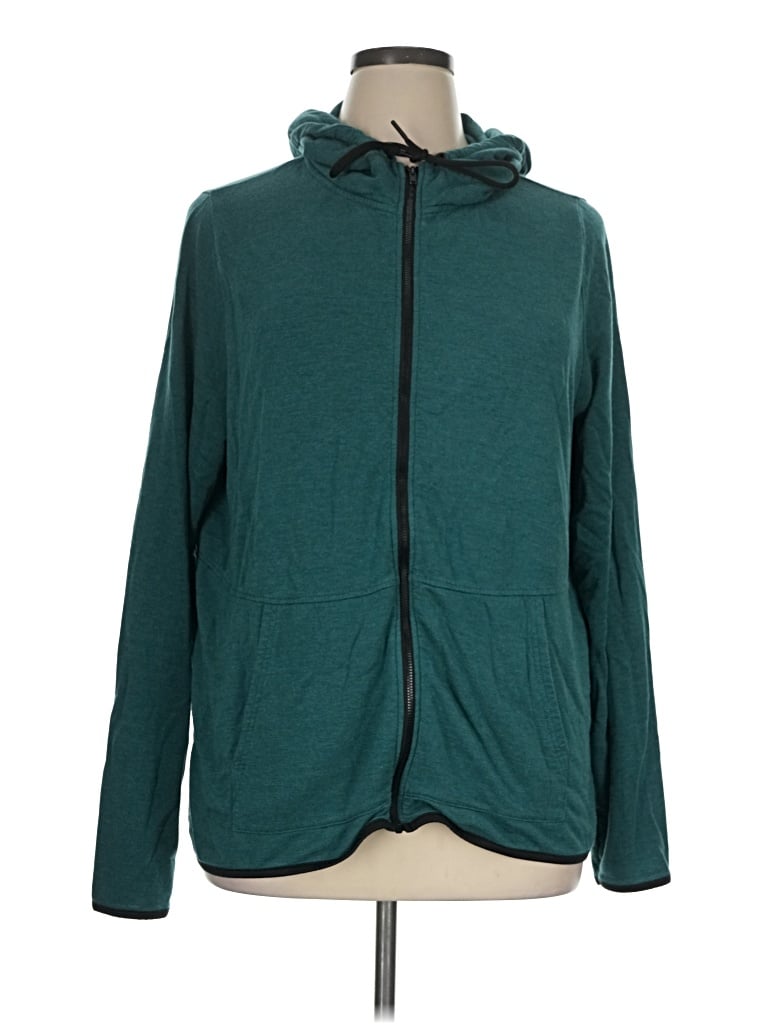 Pre-owned Threads 4 Thought Zip Up Hoodie In Teal