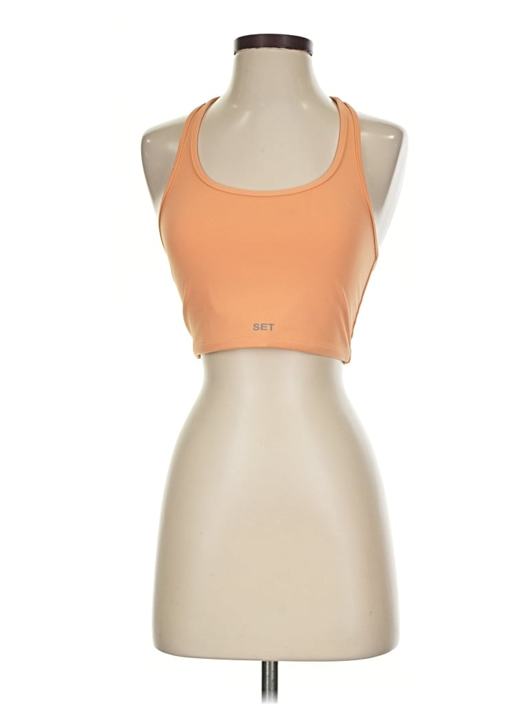 Pre-owned Set Active Tank Top Orange Halter Neckline Tops