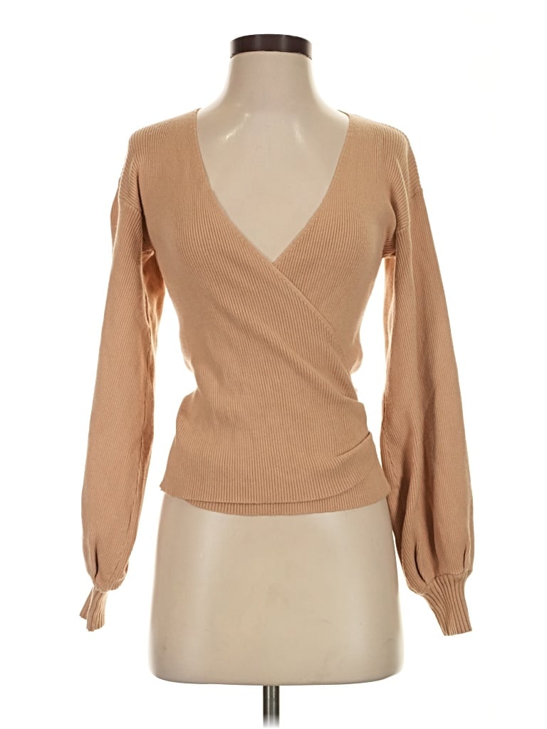 Pre-owned Vici Cardigan Sweater In Tan