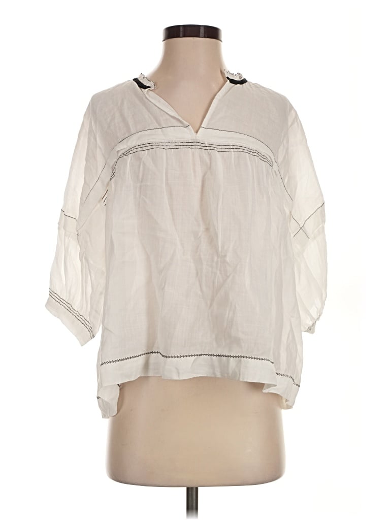 Pre-owned Maeve 3/4 Sleeve Blouse In Ivory