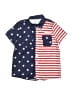 Ocean + Coast 100% Polyester Stars Blue Short Sleeve Button-Down Shirt Size 7 - photo 1