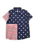 Ocean + Coast 100% Polyester Stars Blue Short Sleeve Button-Down Shirt Size 7 - photo 2