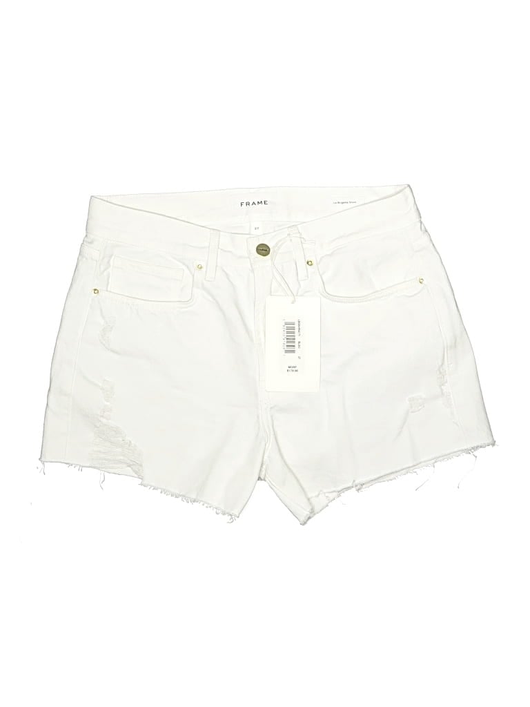 Frame Denim Shorts In White