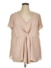Torrid 100% Polyester Tan Short Sleeve Blouse Size 1X Plus (1) - photo 1