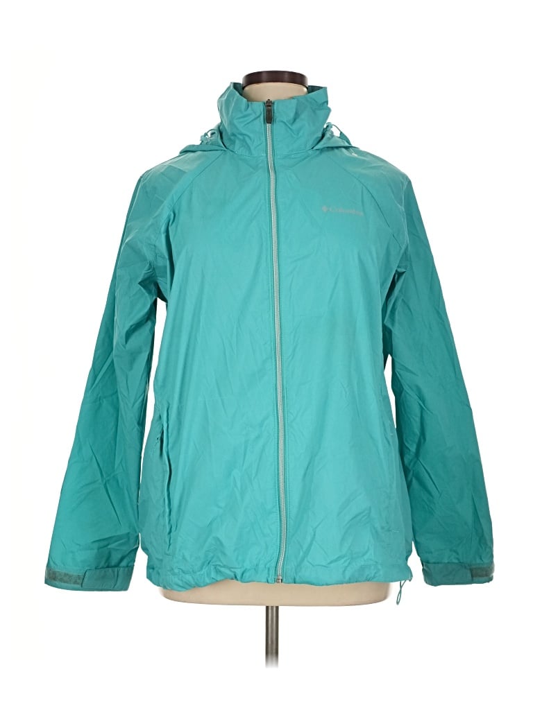 Pre-owned Columbia Raincoat In Teal