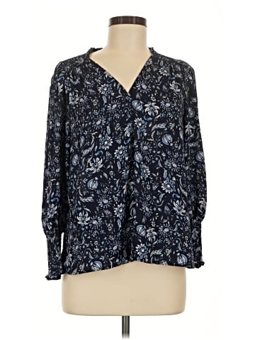 Aqua Long Sleeve Blouse (view 1)