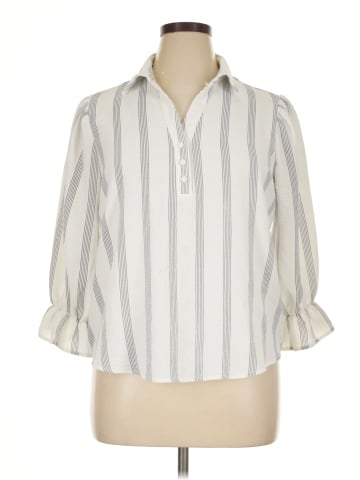 Adrienne Vittadini 3/4 Sleeve Button-Down Shirt (view 1)