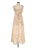 No Boundaries 100% Polyester Floral Tan Casual Dress Size M - photo 2