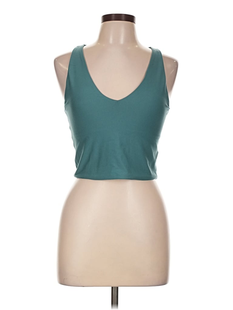 Pre-owned Ypb Tank Top Teal Halter Neckline Tops