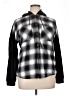 No Boundaries 100% Recycled Polyester Plaid Gray Cardigan Size XL - photo 1