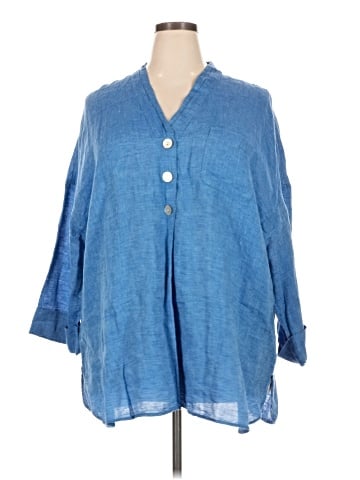 Purejill 3/4 Sleeve Button-Down Shirt (view 1)