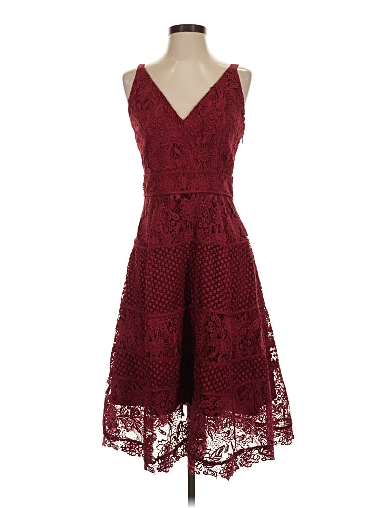 Pre-owned Adelyn Rae Cocktail Dress In Burgundy