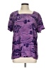 Jaclyn Smith 100% Polyester Purple Short Sleeve Blouse Size L - photo 1