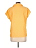 Notations Stripes Yellow Short Sleeve Blouse Size L - photo 2