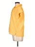 Notations Stripes Yellow Short Sleeve Blouse Size L - photo 5