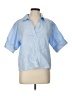 FRAME 100% Cotton Blue Short Sleeve Blouse Size L - photo 1