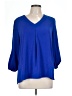 41Hawthorn 100% Polyester Blue 3/4 Sleeve Blouse Size L - photo 1