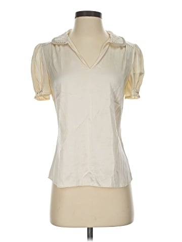 Elie Tahari Short Sleeve Silk Top (view 1)