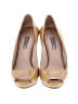 Prada 100% Leather Tan Yellow Heels Size EU 38 - photo 2