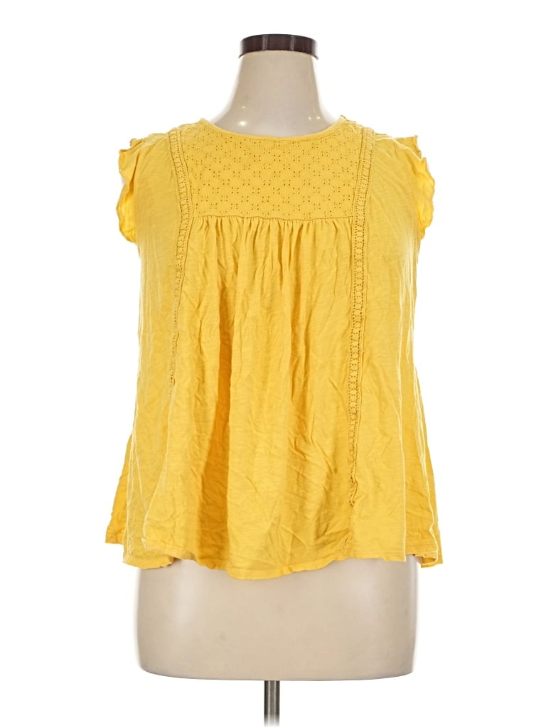 Pre-owned Terra & Sky Sleeveless Blouse In Yellow