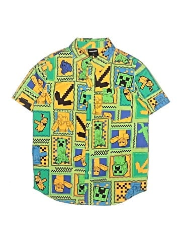 Minecraft Short Sleeve Button-Down Shirt (view 1)