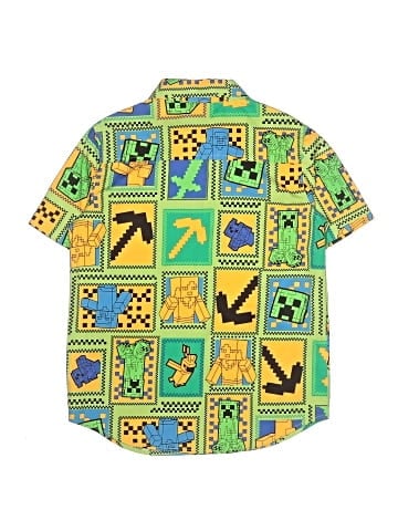 Minecraft Short Sleeve Button-Down Shirt (view 2)