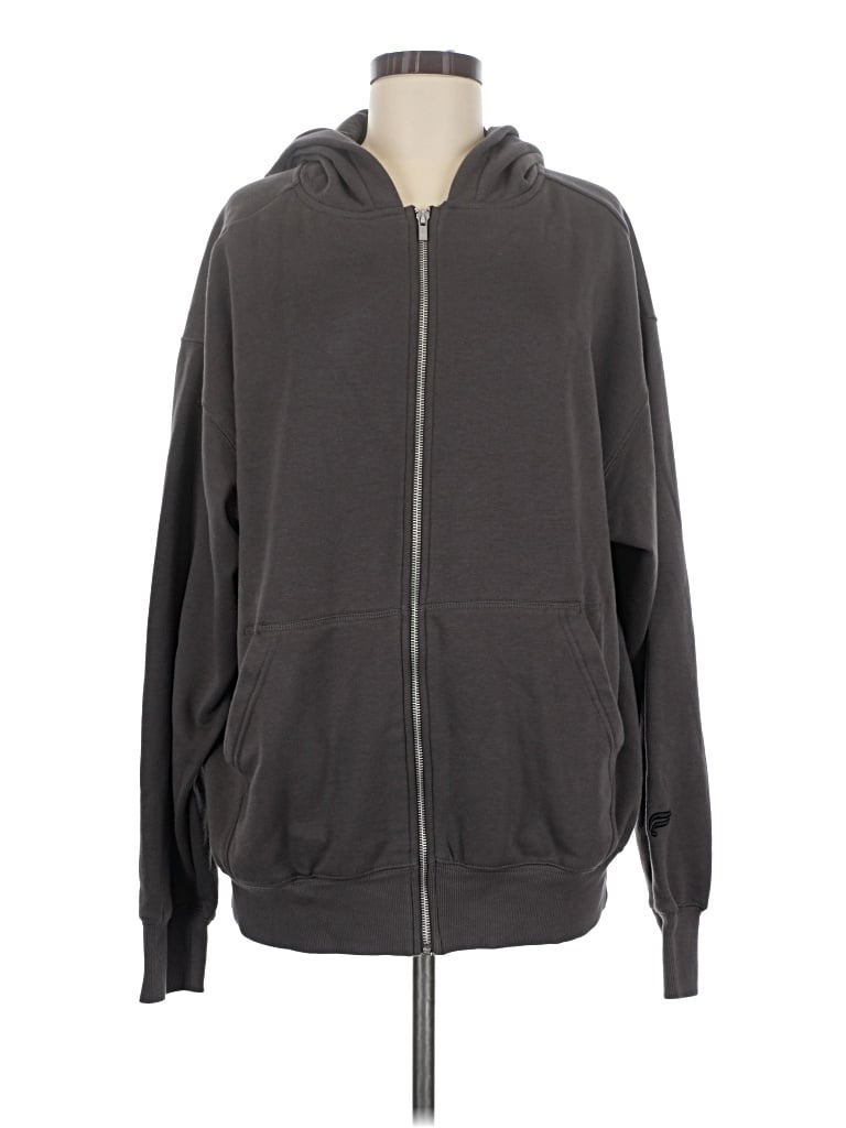 Pre-owned Fabletics Zip Up Hoodie In Gray