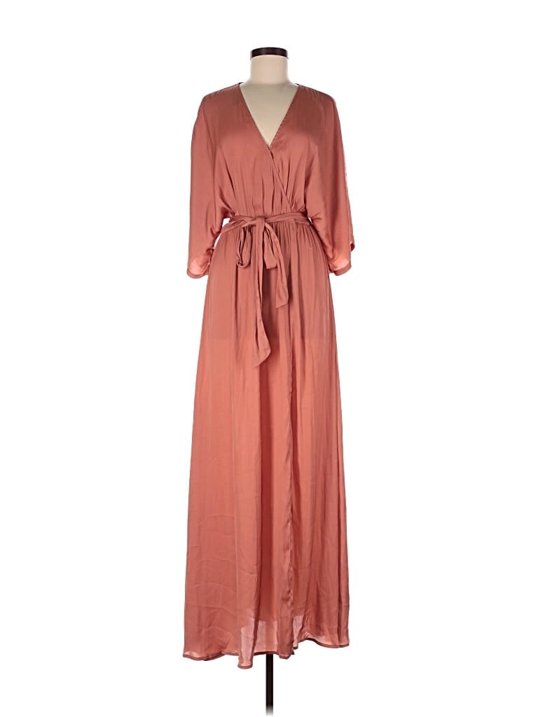 Pre-owned Aakaa Casual Dress In Brown