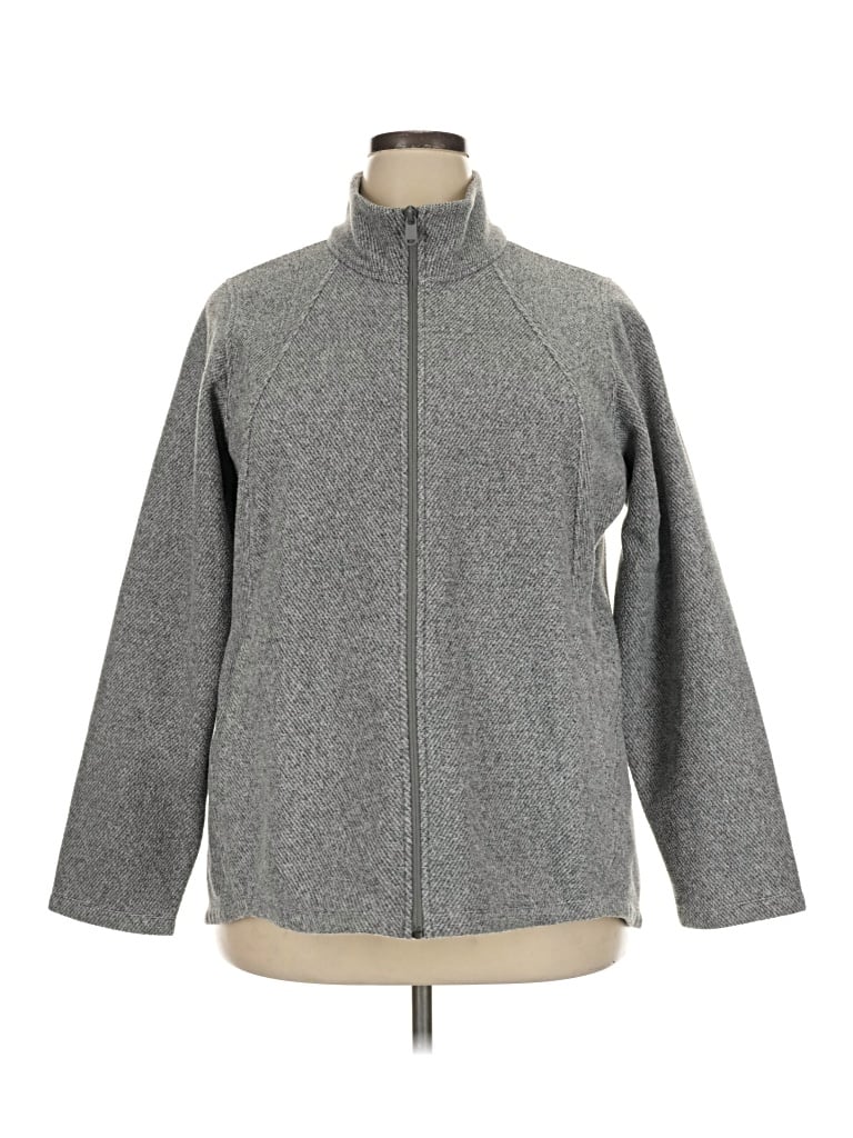Pre-owned Athleta Fleece Jacket In Gray