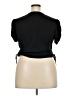 No Boundaries 100% Recycled Polyester Black Short Sleeve Blouse Size 21 - photo 2