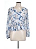 Versona 100% Polyester Blue 3/4 Sleeve Blouse Size L - photo 1
