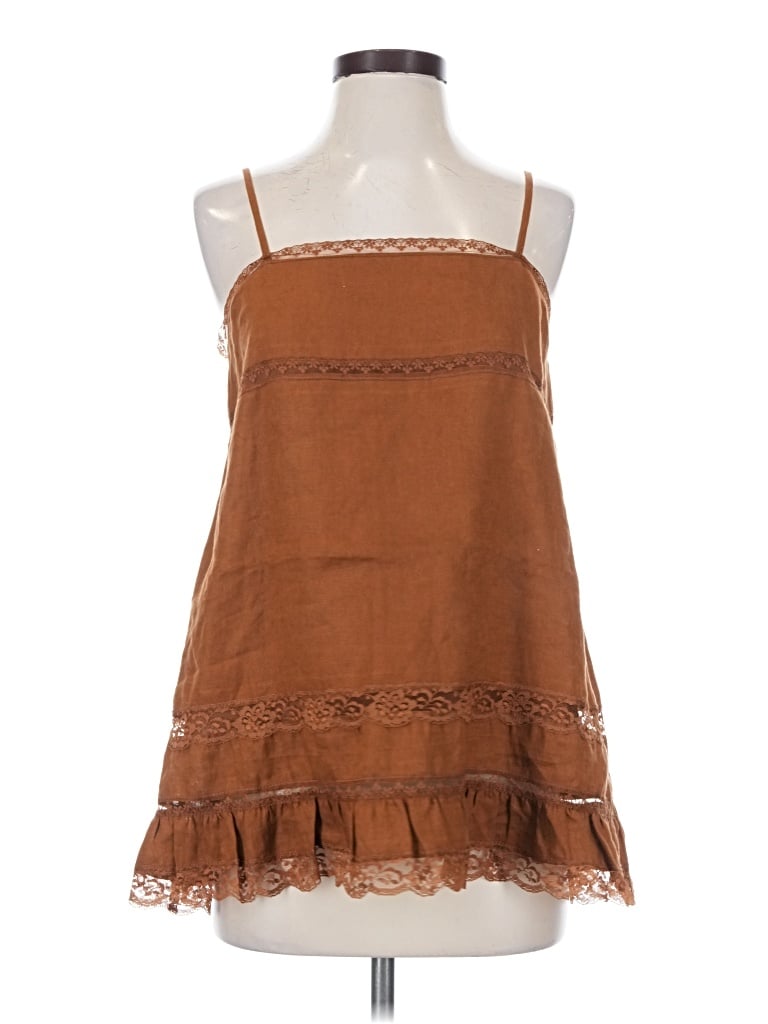 Gold Hawk Tank Top Brown Halter Neckline Tops